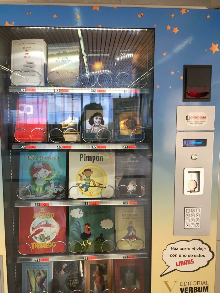 This Is A Book Vending Machine. Found In Madrid, Spain. I've Never Seen One Before