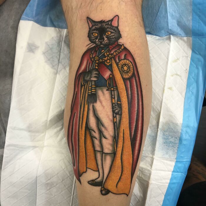 Got My Cat Done As A King Portrait And Thought It Was A Good Idea For A Tattoo