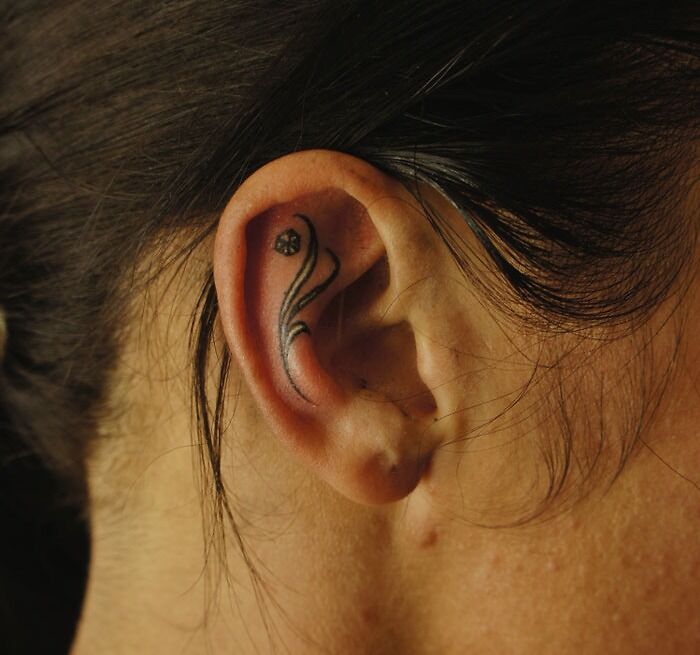 ear tattoo of a pattern