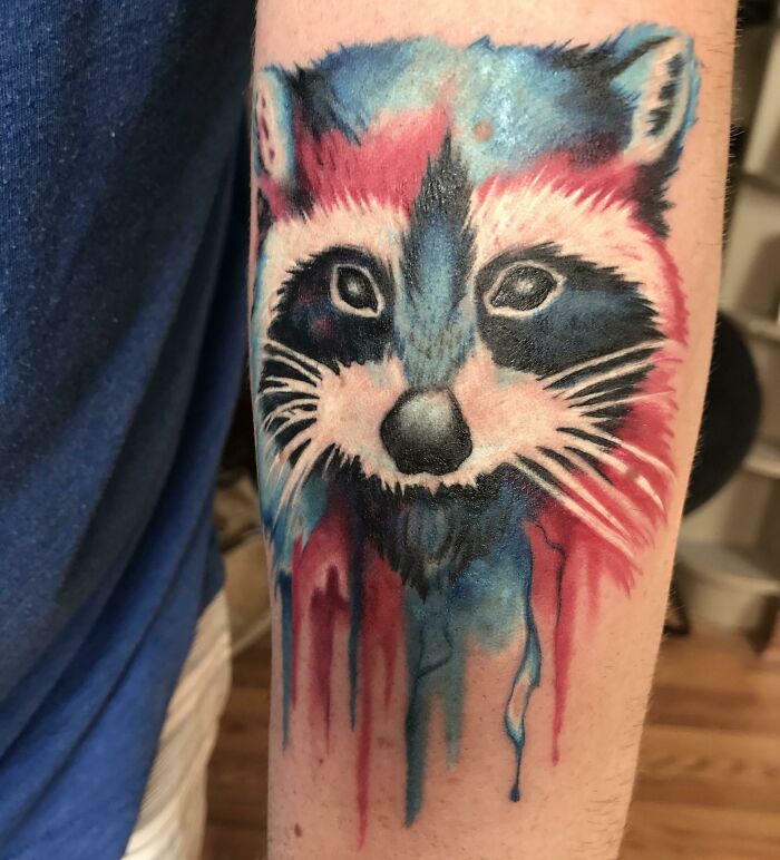 Happy With My Watercolor Raccoon. Nathan Fisher, Black 13, Nashville