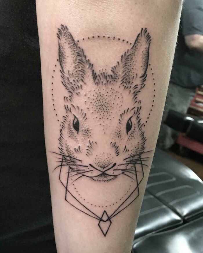 Bunny's face tattoo