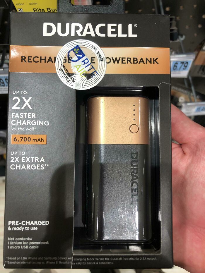 The Duracell Power Bank Is Shaped And Branded Like Their Batteries
