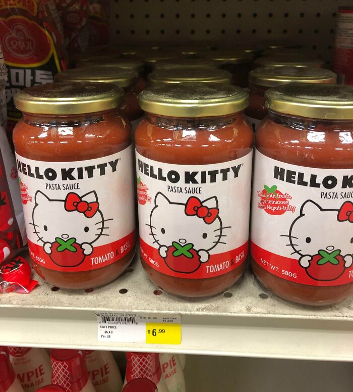 ¿Alguien quiere salsa para pasta de Hello Kitty?