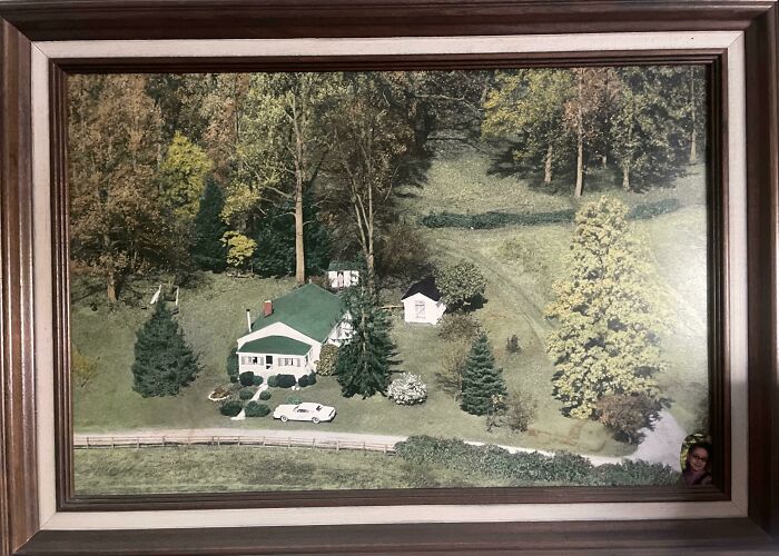 In Aerial Photograph Of My Grandparents Old House From The 70s, There’s A “Ghost” Truck In The Grass
