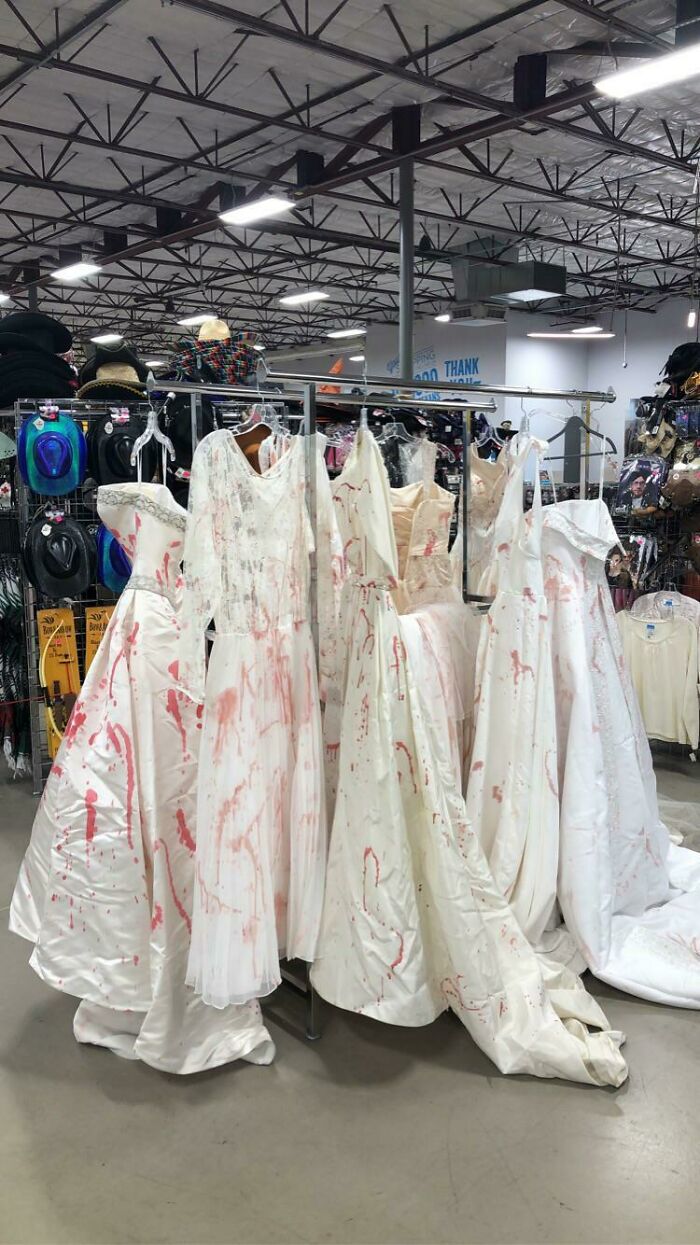 Goodwill Store Is Making Halloween Costumes By Adding Fake Blood To Wedding Dresses
