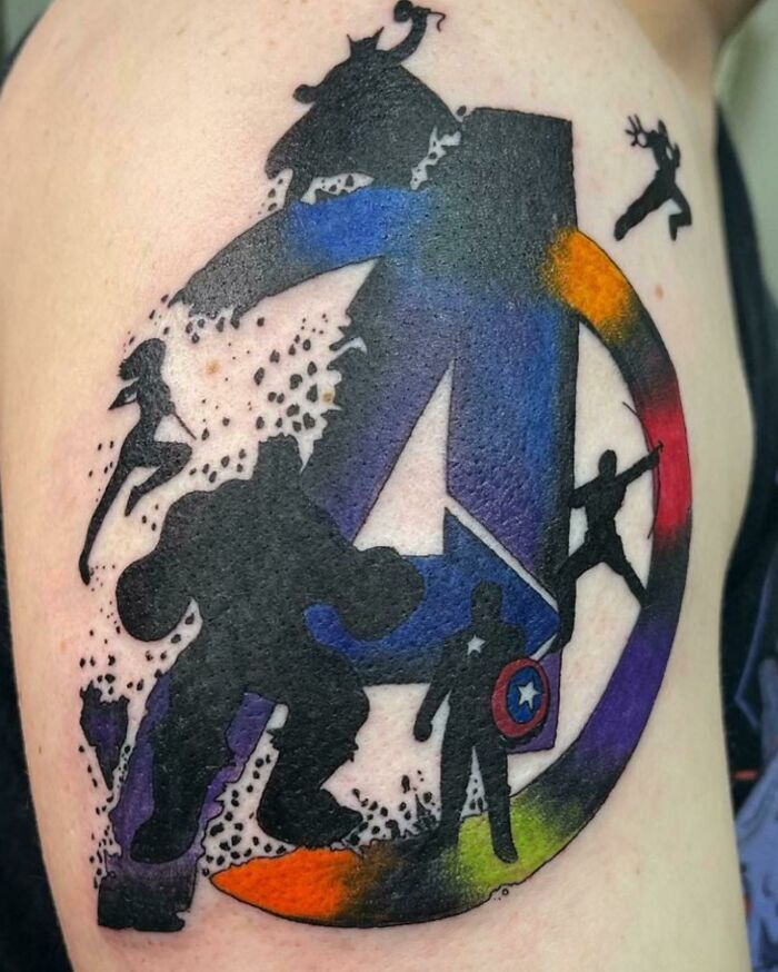 Avenger’s symbol and avengers tattoo 