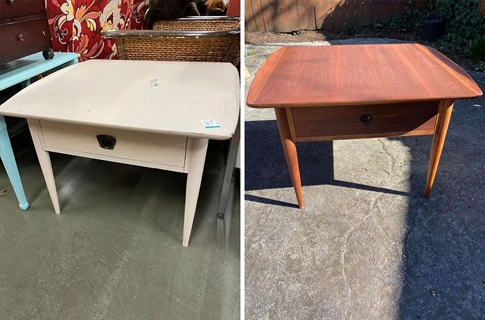 How It Started vs. How It’s Going. Now I Just Need To Reattach The Handle And All That Will Be Left Will Be To Find A Spot For It In My House (The Hard Part)