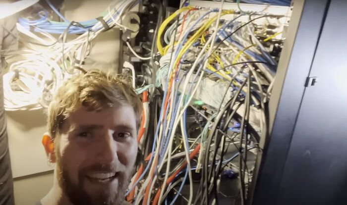 The Rear Side Of Linus's Main Server Rack