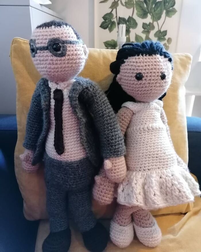 I Crocheted These Cake "Toppers" For My Wedding A Couple Months Ago
