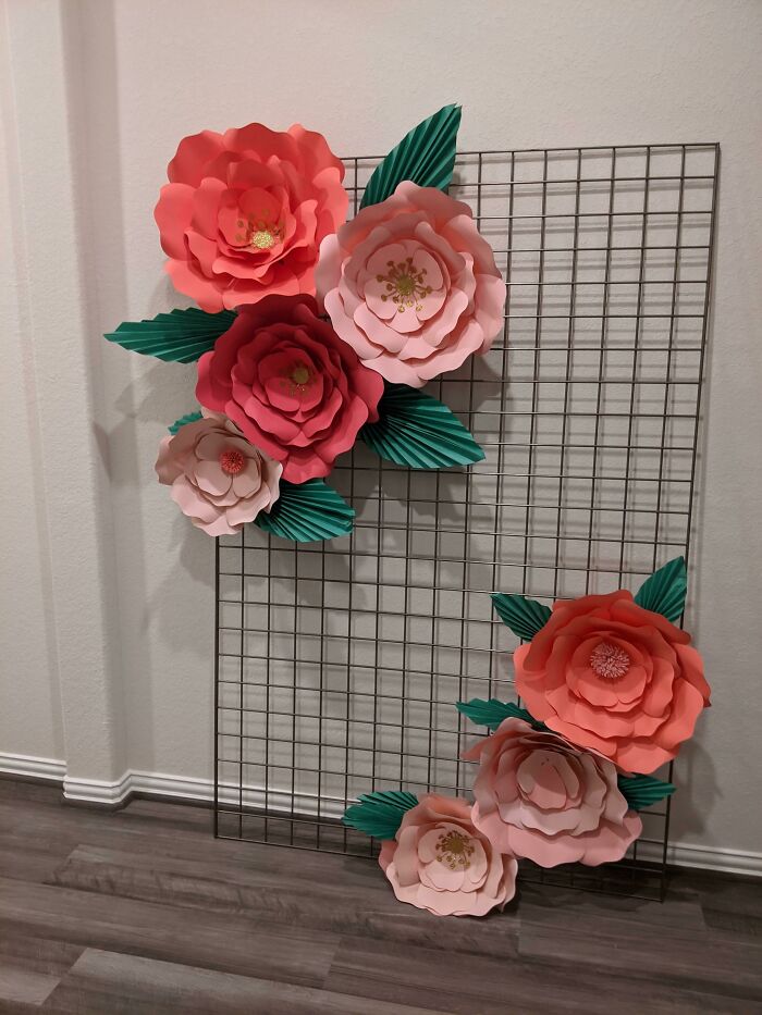 Excited To Finally Put My Paper Flower Backdrop Together.. Still A Work In Progress