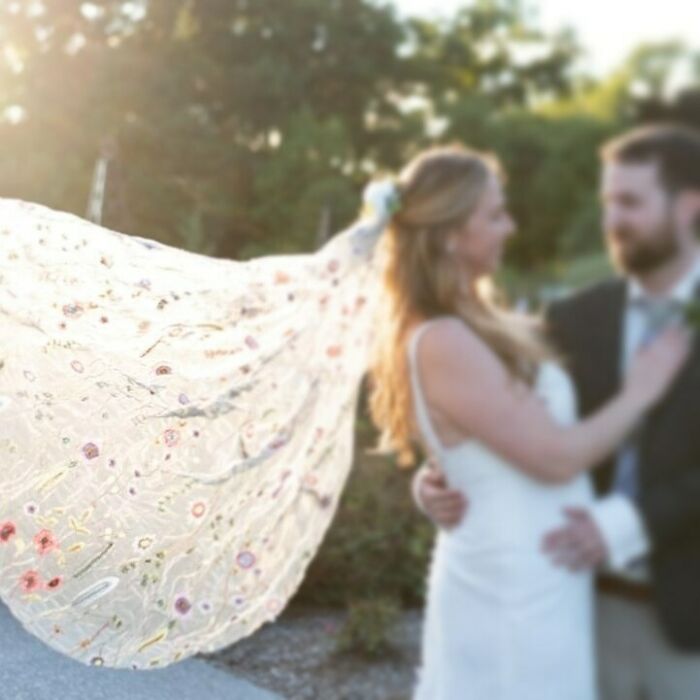 Finally Married The Love Of My Life On 08.29.20! I Loved All The Compliments I Received On My DIY Veil, And Our Photographer Captured This Incredible Shot To Highlight It!