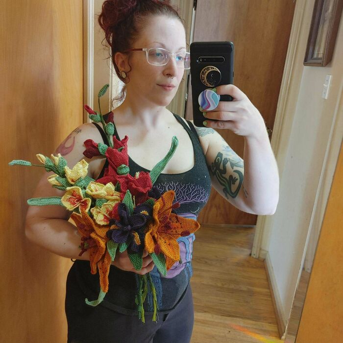 I Finished Crocheting My Bouquet!! I Am Over The Moon About It