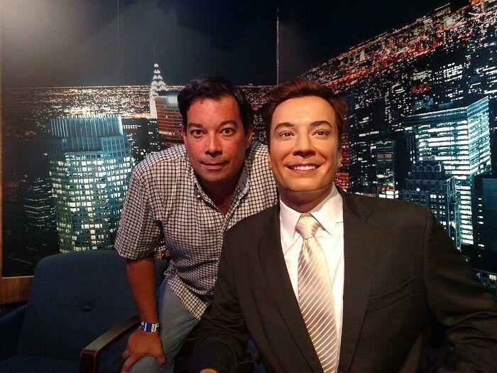 I Was Told To Post This Here, But My Dad With Jimmy Fallon’s Wax Figure!