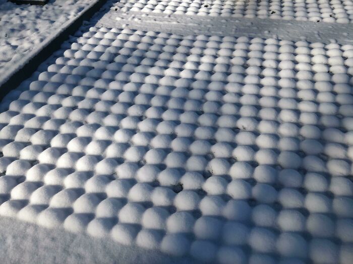 This Pattern Made By The Snow On A Parking Lot