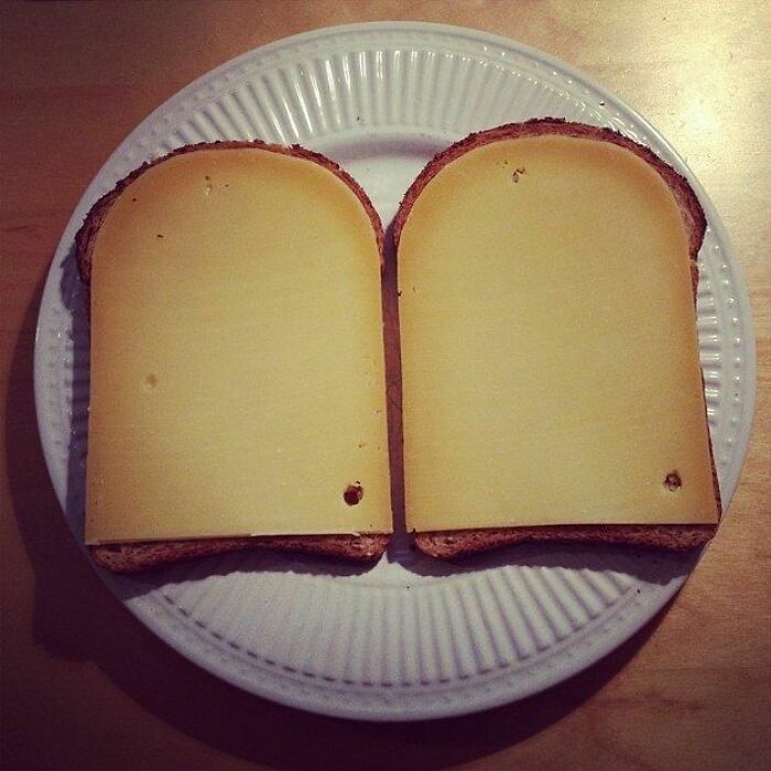 The Way This Cheese Lines Up Perfectly With The Bread
