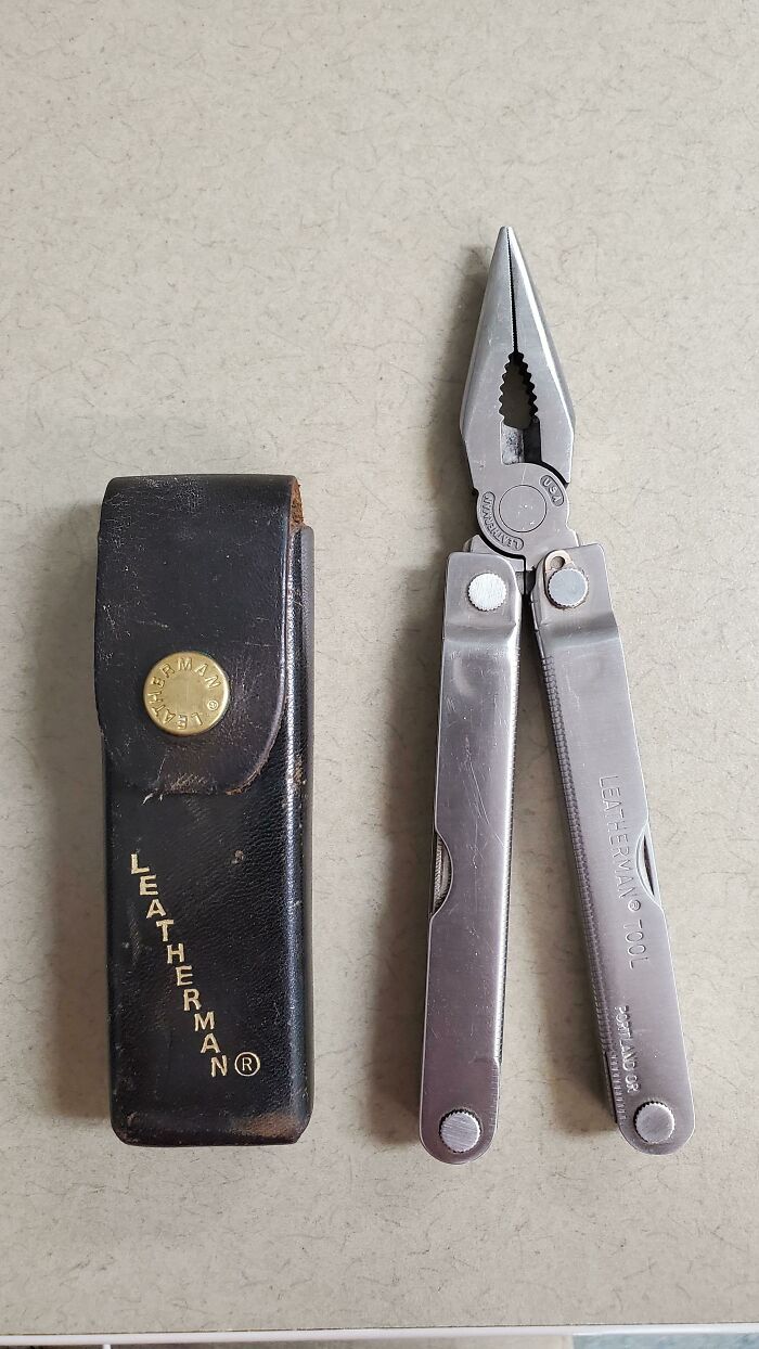 My Father's Original Leatherman Pocket Survival Tool I Carry Everyday. Circa 1988(?)