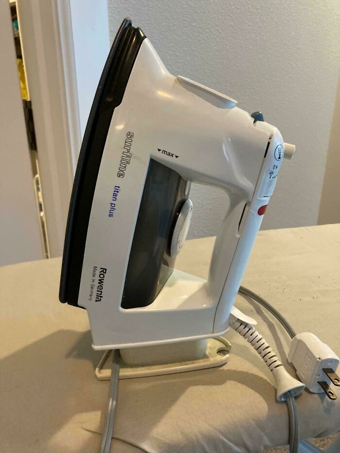 After 29 Years, Roughly 13 Moves (A Number Of Them Cross-Country), A New Plug, Multiple Drops, And A Broken Base, My Dad’s Rowena Iron Ironed Its Last Shirt Today