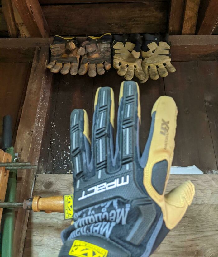 Mechanix Mpact Work Gloves. Just Nailed Up My Second Pair In The Garage. I've Lived Here 17 Years