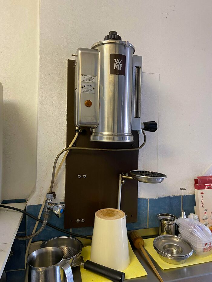 Coffee Machine From Wmf, German Build In 1991. My Aunt And Uncle Owed A Restaurant And Hotel And Retired 10y/Ago But This Wall Mounted Baddy Is Still Going Strong