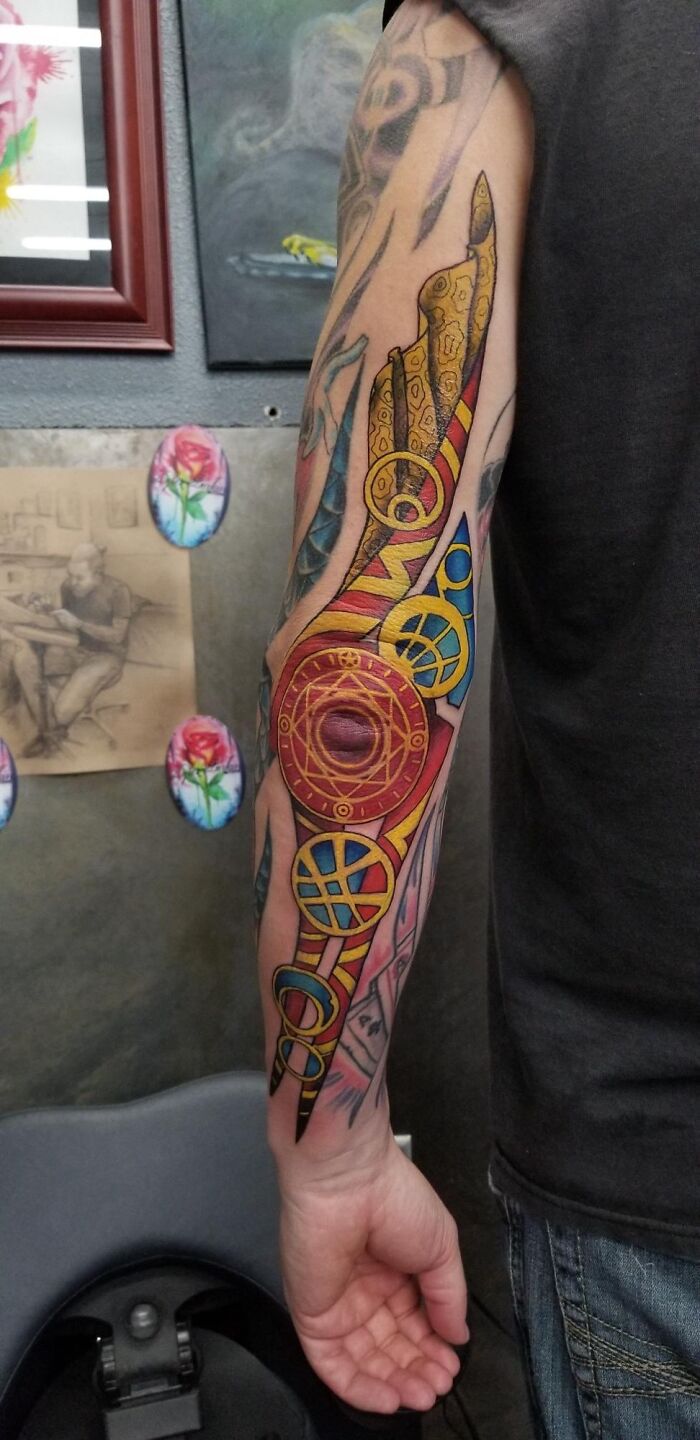 Abstract Marvel Sleeve tattoo 