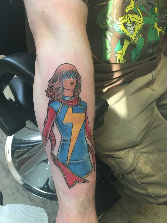 Ms. Marvel Kamala Khan By Dan Hodgepodge At Route 60 Tattoo, Pittsburgh