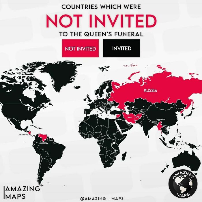 Countries Which Were Not Invited To Queen Elizabeth II's Funural
