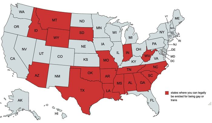 States Where It’s Perfectly Legal For A Landlord To Evict A Tenant For Simply Being Gay Or Transgender