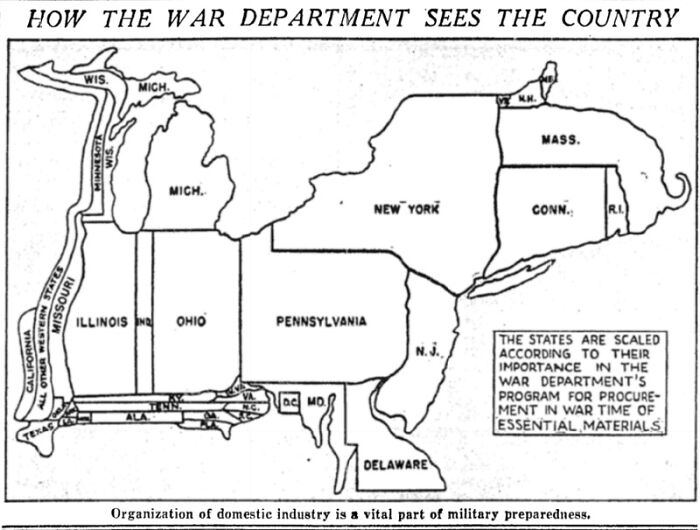 "How The War Department Sees The Country", 1940