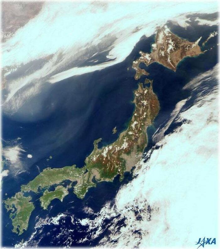 Japan As Seen From Space (Most Of The Grey Are Cities)