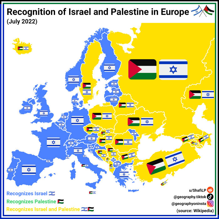 Recognition Of Israel And Palestine 🇮🇱🇵🇸 - Europe Edition
