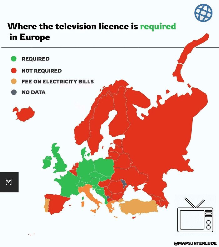 Where The Television Licence Is Required In Europe