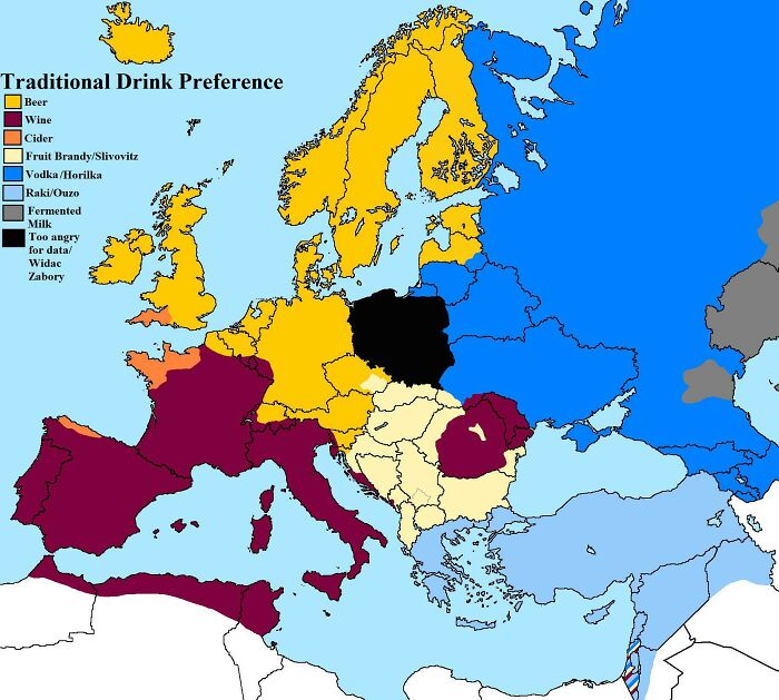 V3.0 Traditional Alcohol Preferences Across Europe According To Mostly Reddit Comments