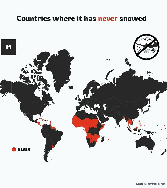 Countries Where It Has Never Snowed (Not Sure For Uruguay)