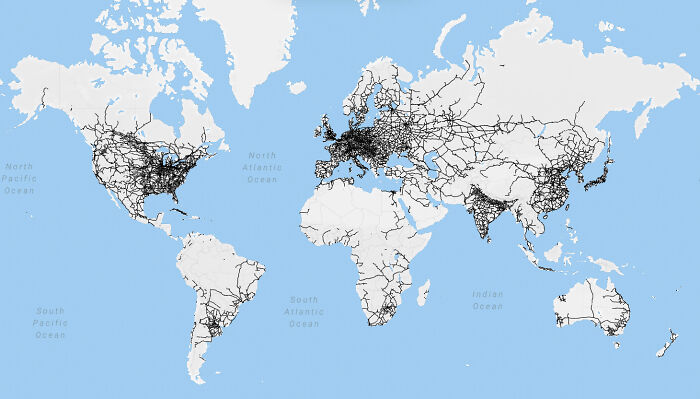 Map Of World Railway Network, Wikipedia