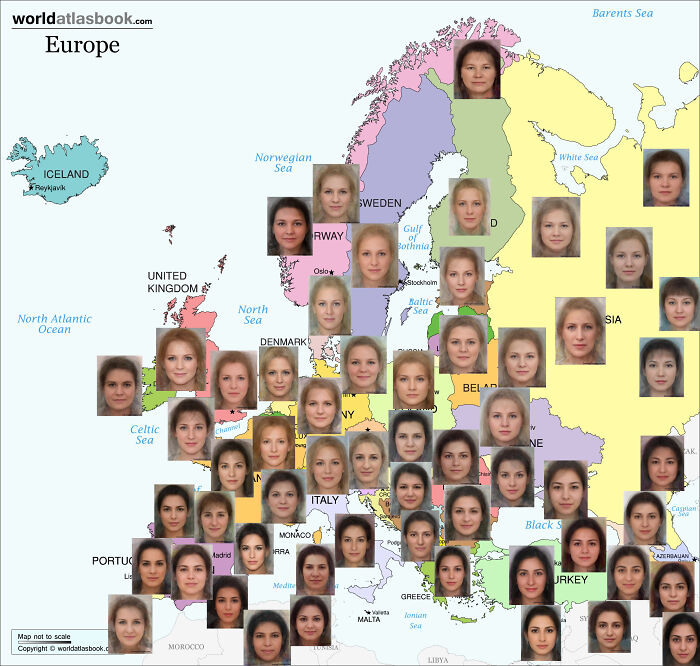 Female Phenotypes Across Europe And Surrounding Areas