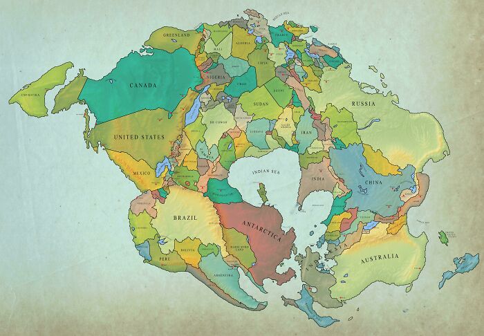 How Earth Will Look With Current International Borders In 250 Million Years