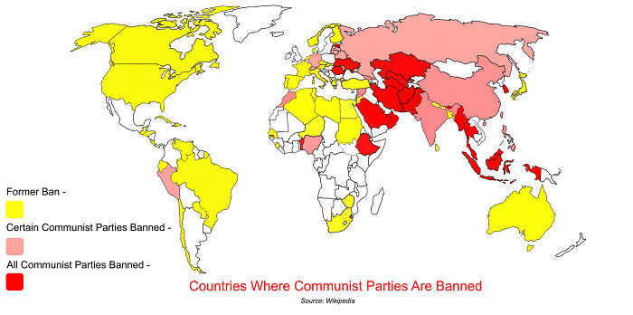 Countries That Ban Communist Parties (Sep 2022)