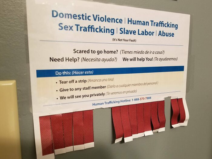 The Bathroom At My Doctor's Office Has A Discreet Way For Victims Of Abuse, Violence, Or Human Trafficking To Get Help