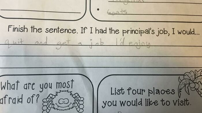 Potentially The Best Answer My Daughter Has Ever Given On A Worksheet