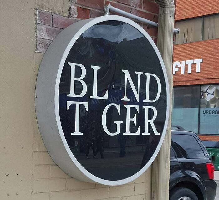 The Sign Stands For Blind Tiger But Both Letters "I" Are Missing Because The Tiger Has No Eyes