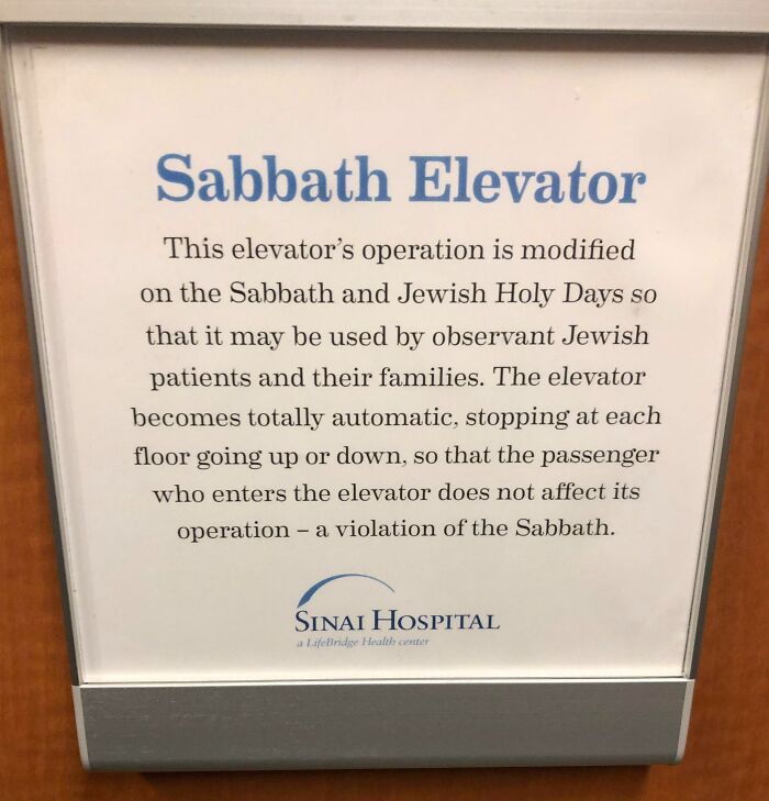 At Sinai Hospital In Baltimore, On Saturday, The Elevator Automatically Stops On All Floors