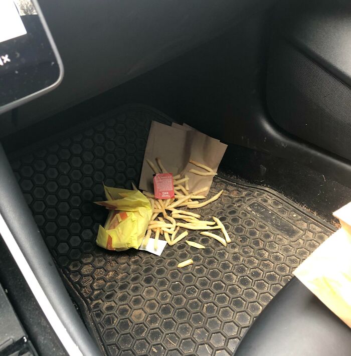When You Hard Brake And Forget You Have A Bag Of McDonald's