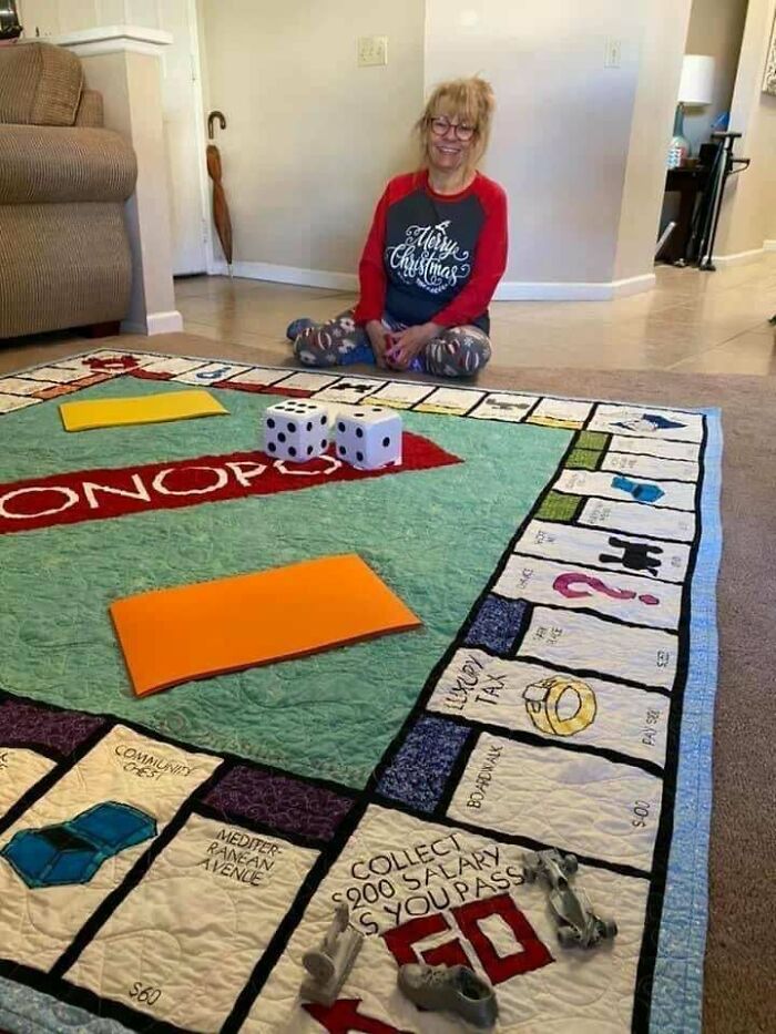 This Lady Made Her Own Giant Monopoly Quilt