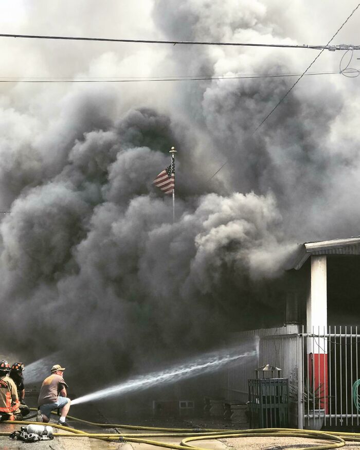 A Picture My Dad Got While Fighting A Fire At My Town Museum