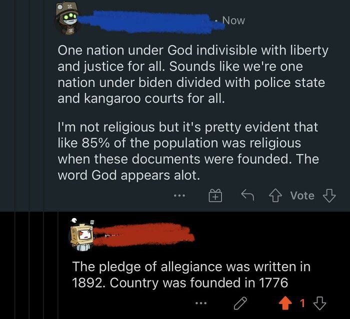 Thinking The Pledge Of Allegiance Is From The Constitution