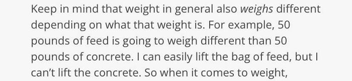Weight Weighs Different Apparently