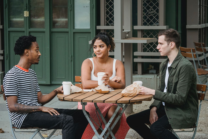 Friends sitting and drinking coffee