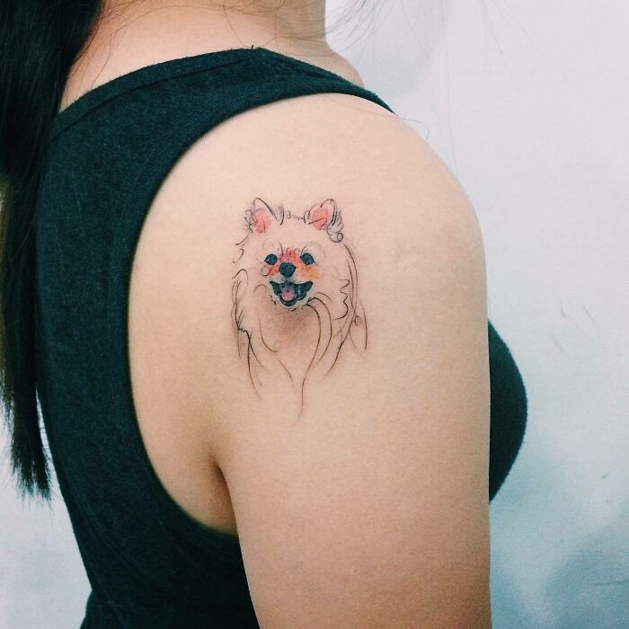 Dog shoulder tattoo 