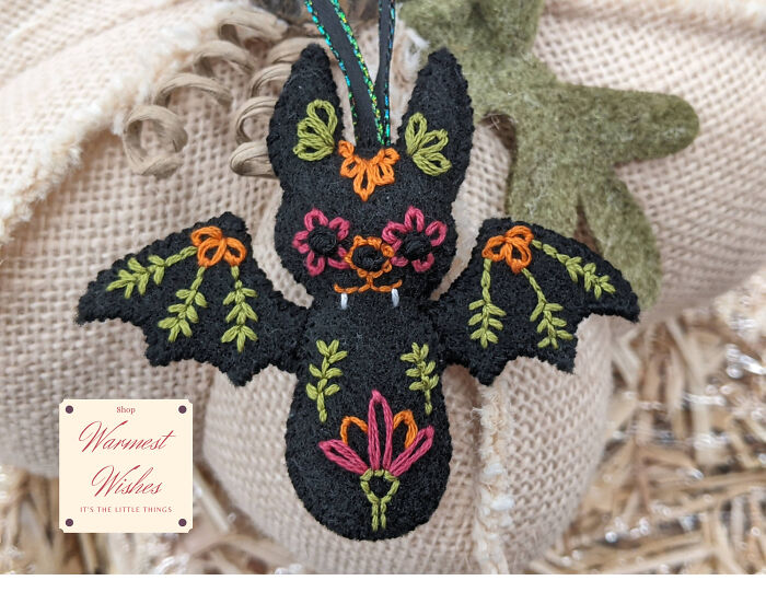 Happy Bat For Halloween, Made From Felt Etsy: Shopwarmestwishes