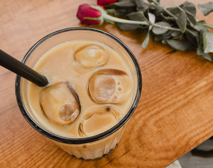 Ice coffee on the table